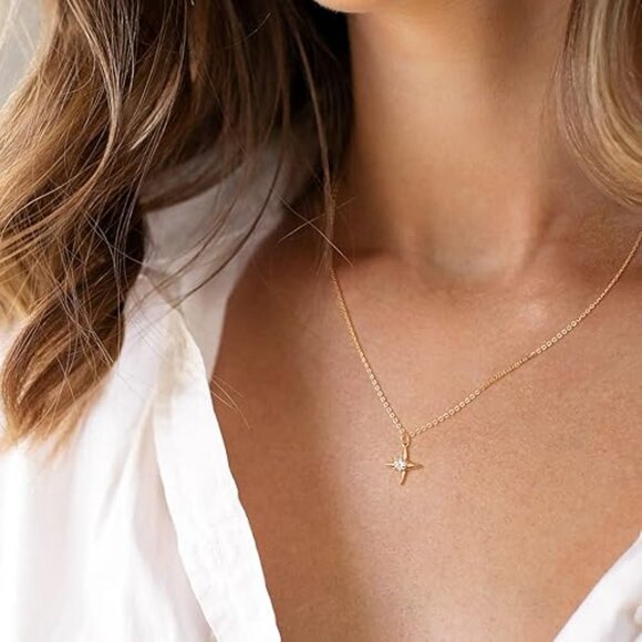 Neiman Marcus 14K Gold Plated Star Necklace - Picture 3 of 4